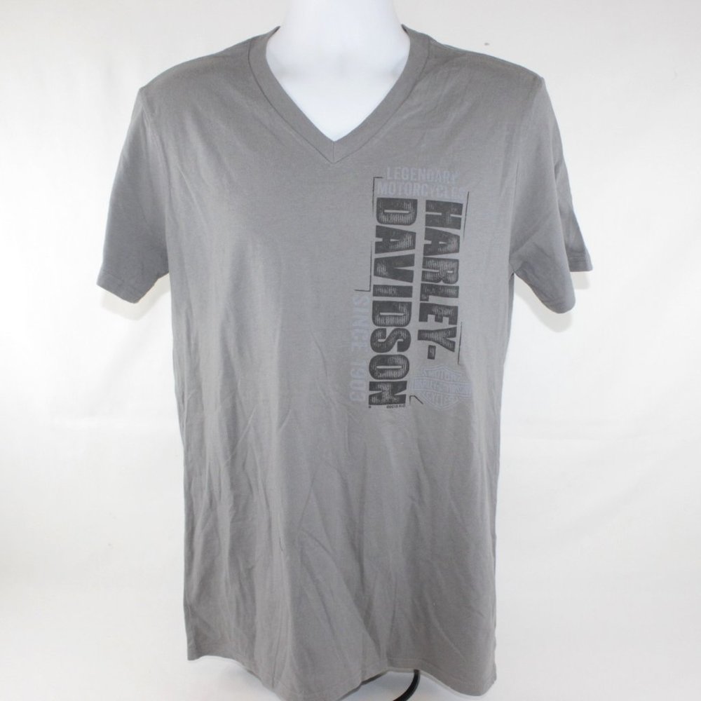 Harley Davidson V-Neck Grey Gray Cherokee NC Shirt Size Medium New w/Tags